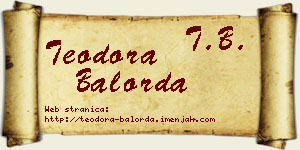 Teodora Balorda vizit kartica